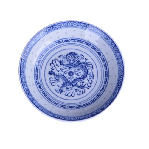EPIGEIST Keramik Obstteller Vintage Chinesisches Porzellan mit Blauem Drachendesign Stabiles Haushaltsgeschirr Dekorativer Teller für Obst Snacks Sushi Vielseitig für Zuhause und Feiern von EPIGEIST
