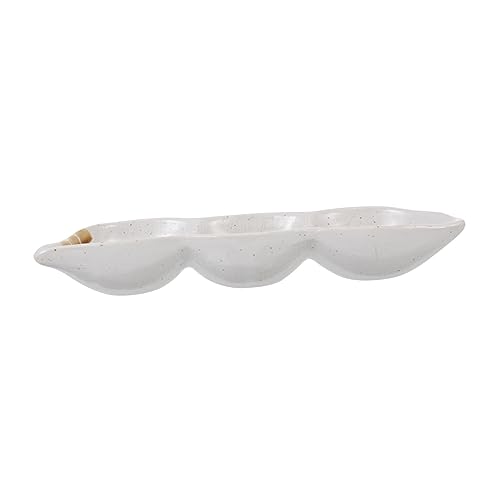 EPIGEIST Keramik Snackteller mit Fächern Japanischer Stil Vintage Design Kreatives Dip Tablett für Soßen und Gewürze Lebensmittelecht Vielseitig für Küche und Haushalt von EPIGEIST