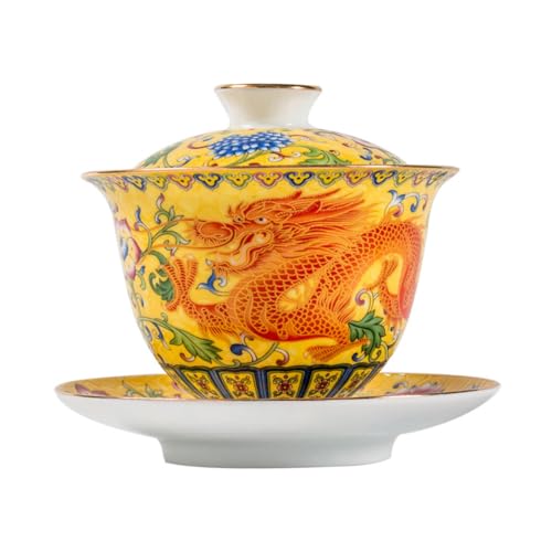 EPIGEIST Keramik Tea Cup mit Deckel und Untertasse Chinesische Kung Fu Teetasse Gesundes Geruchsfreies Material Elegantes Design für Oolong Puer und Schwarztee Teeservice für Zuhause und EPIGEIST Keramik Tea Cup mit Deckel und Untertasse Chinesische Kung Fu Teetasse Gesundes Geruchsfreies Material Elegantes Design für Oolong Puer und Schwarztee Teeservice für Zuhause und von EPIGEIST
