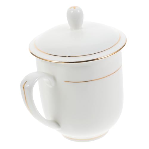 EPIGEIST Keramik mehrzwecktasse mit Deckel Vielseitiger Becher für Kaffee Tee Milch Robustes Porzellan Einfach zu Reinigen Elegantes Design für Büro und Haushalt von EPIGEIST