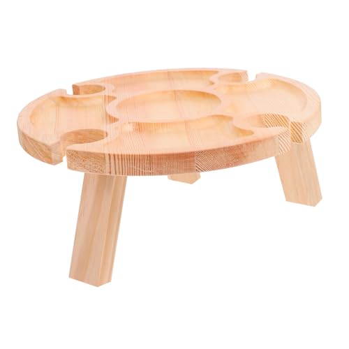 EPIGEIST Klappbarer Tragbarer Runder Campingtisch Kleiner Strandtisch mit Fach für Weinflasche und Gläser für Garten Picknick und Outdoor ausflüge EPIGEIST Klappbarer Tragbarer Runder Campingtisch Kleiner Strandtisch mit Fach für Weinflasche und Gläser für Garten Picknick und Outdoor ausflüge von EPIGEIST