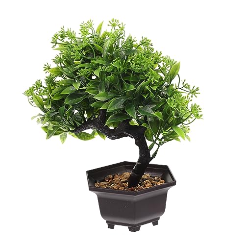 EPIGEIST Künstlicher Bonsai Baum Realistische Simulation Büro Desktop Dekoration Grüne Kunstpflanze für Wohnzimmer Bad Balkon Stilvolle Tischpflanze von EPIGEIST