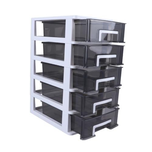 EPIGEIST Lagiges Aufbewahrungsregal mit Kunststoff Transparenter Schwarzer Sichtschutz Multifunktionaler Organizer für Schreibtisch und Büro Tragbar Weißer Rahmen für Geordnete Desktop von EPIGEIST