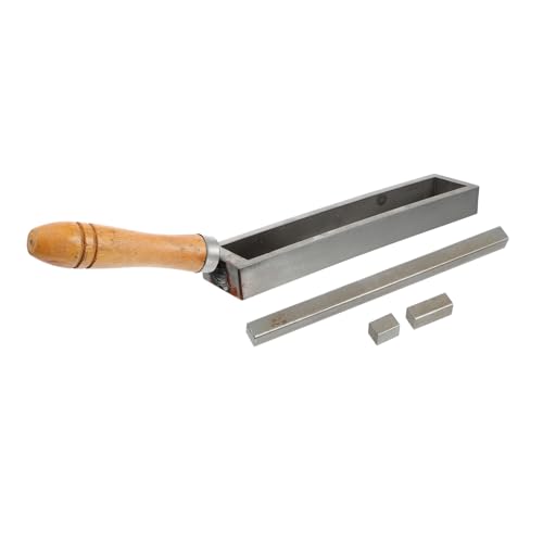 EPIGEIST Metallschmelzform mit Holzgriff und Stahlblöcken Hitzebeständige Gold Silber Gussform zum Gießen von Barren Stabile Schmelzform für Schmuckherstellung und Metallraffination von EPIGEIST