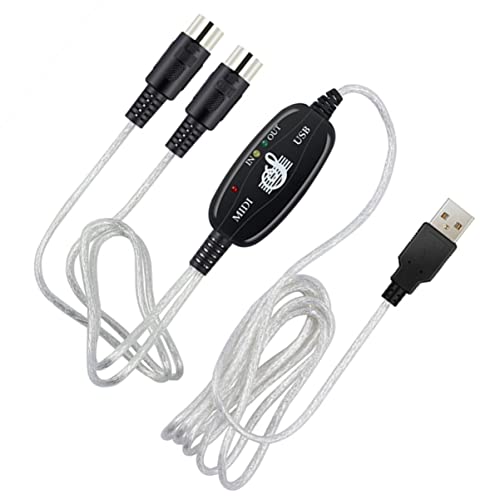EPIGEIST Midi USB Kabel Musikbearbeitungsleitung für Elektronische Instrumente Kompatibel mit Windows Xp bis Integrierter Treiber Stabile Datenübertragung für Musikproduktion und von EPIGEIST