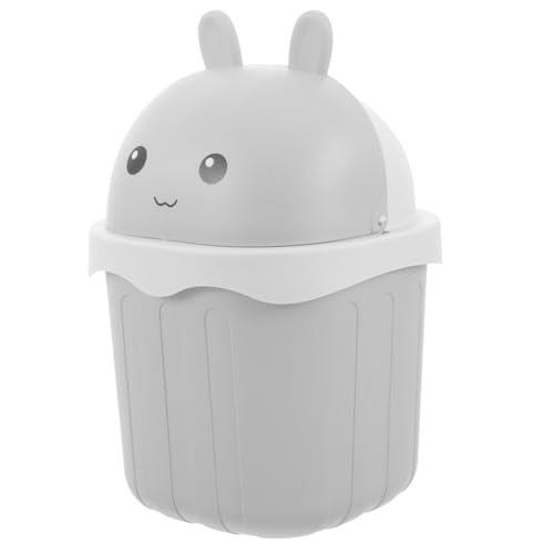 EPIGEIST Mini Tischmülleimer mit Deckel Kleiner Desktop Abfallbehälter aus Robustem Geruchshemmend Platzsparend Vielseitig Nutzbar für Büro Badezimmer Schlafzimmer Niedliches Hasen Design von EPIGEIST
