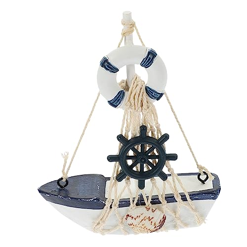 EPIGEIST Mediterranes Segelboot- Aus Holz Nautische Tischdeko Für Badezimmer Und Wohnräume Romantisches Handgefertigtes Design Für Segel-Fans von EPIGEIST