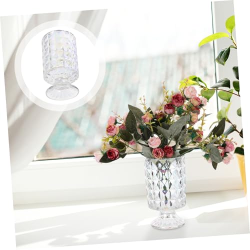 EPIGEIST Moderner Französischer Glasblumen vase Mittlere Farbiger Kristall mit Quadratischem Rautenmuster Stilvolle Dekovase für Blumenarrangements Hydroponisch Geeignet Transparent für EPIGEIST Moderner Französischer Glasblumen vase Mittlere Farbiger Kristall mit Quadratischem Rautenmuster Stilvolle Dekovase für Blumenarrangements Hydroponisch Geeignet Transparent für von EPIGEIST