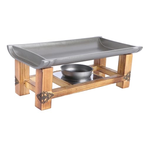 EPIGEIST Multifunktionale Kleine Antihaft Fischgrillpfanne aus Aluminium mit Holzgriff Japanischer Stil Tragbar für Zuhause und Geschäft Praktischer Leicht zu Reinigender Fisch Roast Grill von EPIGEIST