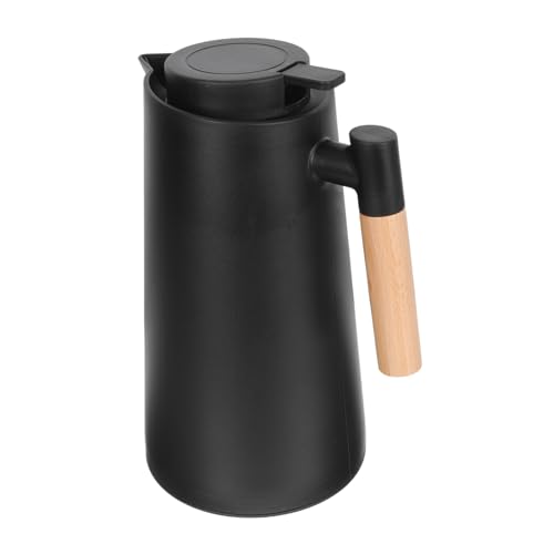 EPIGEIST Nordic Style Thermoskanne mit Glas Innenteil und Holzgriff Tragbarer Isolierter Wasserkessel für Zuhause Büro Camping Leichte Kompakte Isolierkanne für Heißen Tee und Kaffee von EPIGEIST