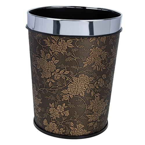 EPIGEIST Praktischer Mülleimer ohne Deckel mit Einzigartigem Vintage muster Rostfreiem Stahlring und Schwarzem Traubenblumen design Stilvoller Abfalleimer für Zuhause und Büro Dekorativer EPIGEIST Praktischer Mülleimer ohne Deckel mit Einzigartigem Vintage muster Rostfreiem Stahlring und Schwarzem Traubenblumen design Stilvoller Abfalleimer für Zuhause und Büro Dekorativer von EPIGEIST