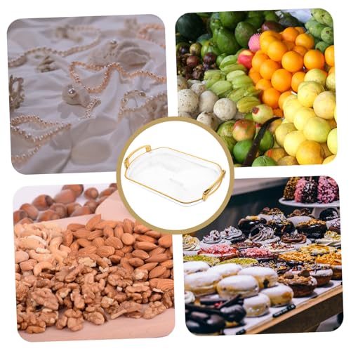 EPIGEIST Rechteckiges Wiederverwendbares Serviertablett mit Griffen Multifunktionales Obst Snacktablett Stabiles Aufbewahrungstablett für Kuchen Schmuck und Kosmetik Platzsparend und von EPIGEIST