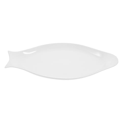 EPIGEIST Reine Weiße Ovale Keramik fischplatte Gedämpftes Serviergeschirr für Haushalt und Restaurant Langlebiger Porzellanteller für Familienessen und Festlichkeiten von EPIGEIST