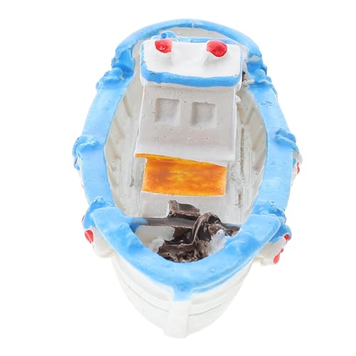 EPIGEIST Resin Miniatur Boot Dekoration Mediterranes Segelboot Modell Kleine Holzfigur Stranddeko Miniatur Schiff Ornament für Schreibtisch Regal von EPIGEIST