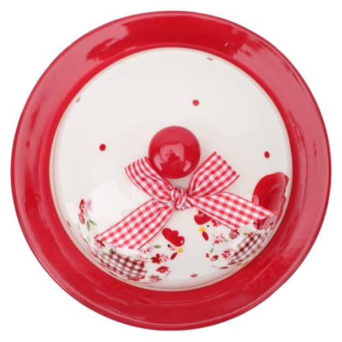 EPIGEIST Rote Keramik Butterdose mit Floralem Relief Hitzebeständig Mikrowellengeeignet Kleine Butterdose für Küche Dessert Restaurant Praktischer Butter Server und Speiseteller EPIGEIST Rote Keramik Butterdose mit Floralem Relief Hitzebeständig Mikrowellengeeignet Kleine Butterdose für Küche Dessert Restaurant Praktischer Butter Server und Speiseteller von EPIGEIST