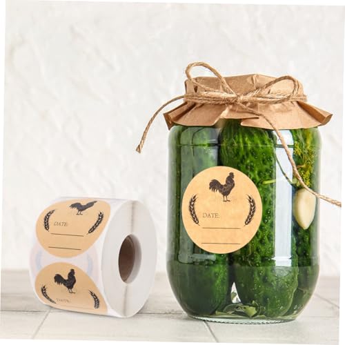 EPIGEIST Runde Selbstklebende Kraftpapier eieretiketten für Eierkartons und Einmachgläser Vielseitige Verpackungsaufkleber für Frische Bauernhof eier Stabile Beschriftungsetiketten für von EPIGEIST