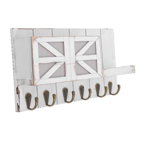 EPIGEIST Rustikaler Wand Schlüssel und Mantelhalter Weiß mit Ablage Kompakter Vintage Hängeorganizer für Flur und Eingangsbereich Platzsparende Holz Wandablage im Europäischen Stil EPIGEIST Rustikaler Wand Schlüssel und Mantelhalter Weiß mit Ablage Kompakter Vintage Hängeorganizer für Flur und Eingangsbereich Platzsparende Holz Wandablage im Europäischen Stil von EPIGEIST