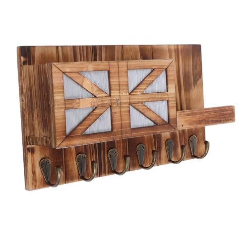 EPIGEIST Rustikaler Wand Schlüsselhalter aus mit Vintage Design Multifunktionalem Schlüssel und Mantelhaken Dekorativem Wandregal für Flur und Eingangsbereich Braun EPIGEIST Rustikaler Wand Schlüsselhalter aus mit Vintage Design Multifunktionalem Schlüssel und Mantelhaken Dekorativem Wandregal für Flur und Eingangsbereich Braun von EPIGEIST