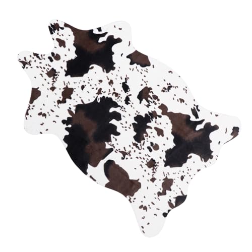 EPIGEIST Rutschfester Teppich in Kuhfell Form Imitation Cowhide Teppich mit Weichem Griff Multifunktionaler Bodenmatte für Wohnzimmer Yogamatte und Sitzkissen Modernes Tiermotiv für von EPIGEIST