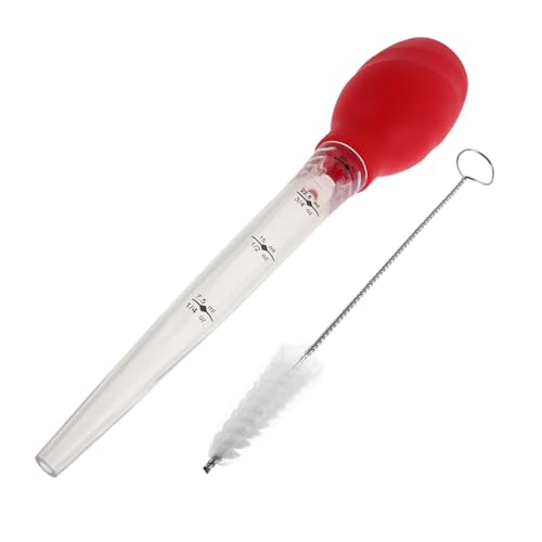 EPIGEIST Silikon bratenspritze mit Reinigungsbürste Vielseitiges Turkey Tool für Braten Grillen und Backen Langes Basting werkzeug für Fleisch Geflügel und Fisch Bpa frei Robust und von EPIGEIST
