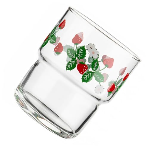 EPIGEIST Strawberry Muster Trinkglas aus Hitzebeständigem Glas Milchglas für Zuhause Stilvoller Becher für Saft Kaffee und Tee Robust und Praktisch für Täglichen Gebrauch EPIGEIST Strawberry Muster Trinkglas aus Hitzebeständigem Glas Milchglas für Zuhause Stilvoller Becher für Saft Kaffee und Tee Robust und Praktisch für Täglichen Gebrauch von EPIGEIST