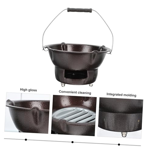 EPIGEIST Tragbarer Holzkohlegrill aus Hochwertigem Gusseisen Kompakter Outdoor Kohleofen mit Praktischem Griff Langlebiger Barbecue für Garten und Camping Einfach zu Transportieren von EPIGEIST