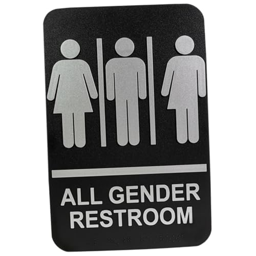 EPIGEIST Unisex Braille Wc Schild Selbstklebend Barrierefreies Toilettenzeichen mit Taktilen Punkten Genderneutrales Badezimmer Türschild Geeignet für Wanddeko und Barrierefreie von EPIGEIST