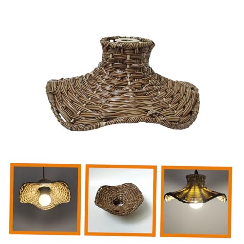 EPIGEIST Vintage Pendelleuchte Lampenschirm Imitation Rattan Langlebig Rustikal Dekorativ Ersatz Lampenabdeckung für Wohnzimmer Esszimmer Schlafzimmer Küche von EPIGEIST