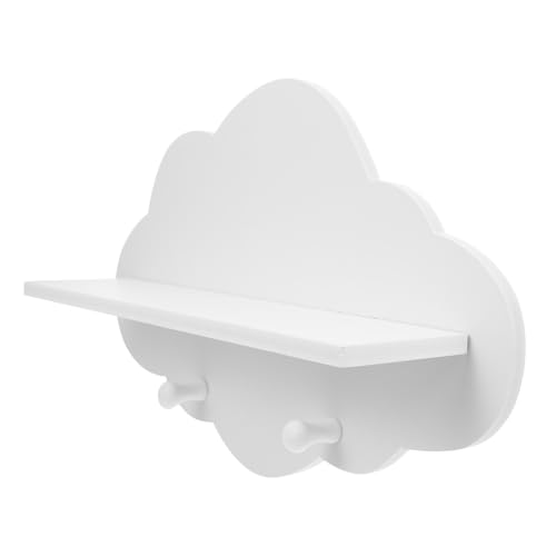 EPIGEIST Wandregal Wolkenform aus Massivem Holz Weiß Wandmontiertes Dekoregal für Wohnzimmer Schlafzimmer Küche Praktisches Aufbewahrungsregal für Kleine Gegenstände Modernes Design von EPIGEIST