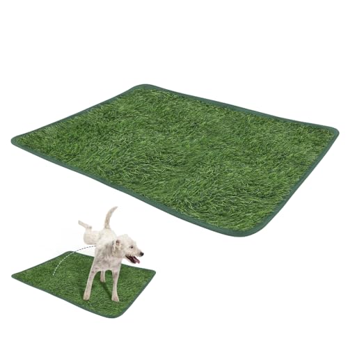 EPIGEIST Widerstandsfähige Austauschbare Kunstgras Pad für Hunde rutschfeste Trainingsunterlage Dekorative Waschbare Grasmatte für Welpen und Haustierkäfige von EPIGEIST