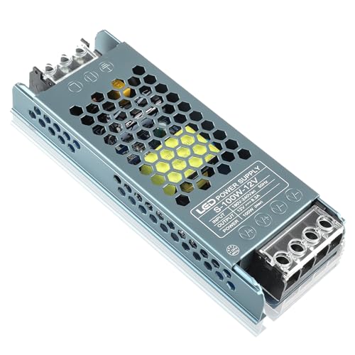 EPLZON 12 V DC 100 W LED Netzteil, 8,3 A Adapter für LED Streifen, Schrankleuchten, Innenlampen, 12 V 100 W LED Trafo, Wandmontage, 50 Hz, 8.3 A, AC 230V EPLZON 12 V DC 100 W LED Netzteil, 8,3 A Adapter für LED Streifen, Schrankleuchten, Innenlampen, 12 V 100 W LED Trafo, Wandmontage, 50 Hz, 8.3 A, AC 230V von EPLZON
