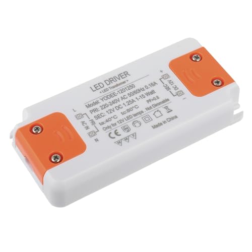 EPLZON 12V 15W LED Transformator LED Niedervolttrafo Kein Rauschen LED Treiber Netzteil für G4 MR16 MR11 GU4 GU5.3 LED Lampen(Packung mit 1 Stück) von EPLZON