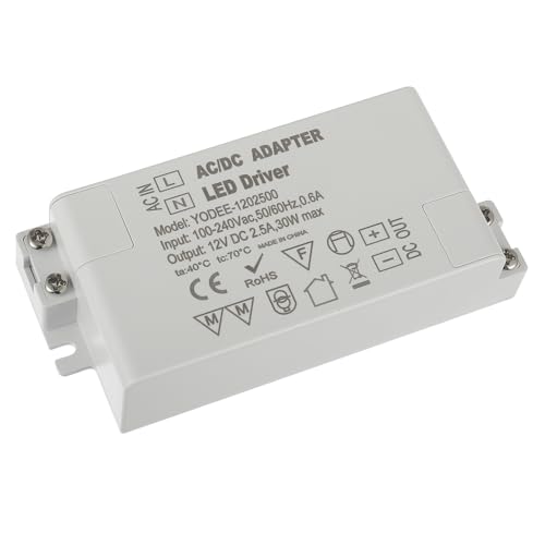 EPLZON 12V 30W LED Transformator Treiber Elektronischer Transformator LED Treiber Konstantspannungs Schaltnetzteil für LED-Leuchtenbeleuchtung LED Streifen LED Glühbirne und Türklingel von EPLZON