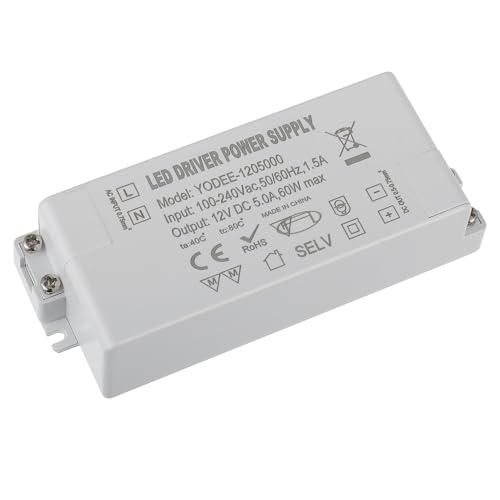 EPLZON 12V 60W LED Transformator Treiber - Elektronischer Konstantspannungs Schaltnetzteil für Leuchtenbeleuchtung, Streifen, Glühbirne und Türklingel EPLZON 12V 60W LED Transformator Treiber - Elektronischer Konstantspannungs Schaltnetzteil für Leuchtenbeleuchtung, Streifen, Glühbirne und Türklingel von EPLZON