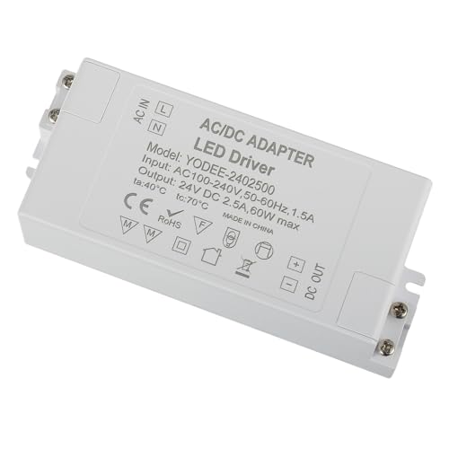 EPLZON 24V 60W LED Transformator Treiber Elektronischer Transformator LED Treiber Konstantspannungs Schaltnetzteil für LED-Leuchtenbeleuchtung LED Streifen LED Glühbirne und Türklingel von EPLZON