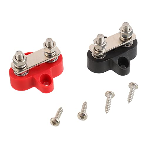EPLZON M6 1/4" 2 Stück Anschlussbolzen Batterieklemmenblöcke 12-48V DC Sammelschiene Busbar für Wohnmobil LKW Camper Boot von EPLZON