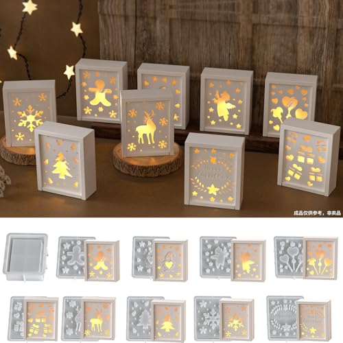 EPODA 10er Set Silikonform Geschenkbox Gießformen Weihnachten für Gips & DIY Weihnachtsdekor - Silikon Gießformen für Geschenkboxen EPODA 10er Set Silikonform Geschenkbox Gießformen Weihnachten für Gips & DIY Weihnachtsdekor - Silikon Gießformen für Geschenkboxen von EPODA