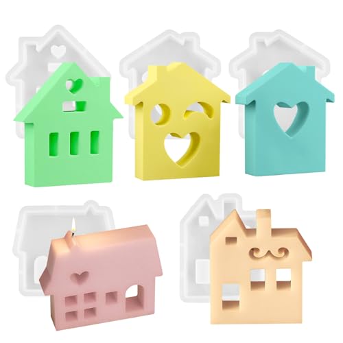 EPODA 3 Stück Silikonformen GießFormen Haus, Silikonform Haus, Kerzenformen Zum GießEn, Silikon GießFormen Haus Für DIY Duftkerzen Und Weihnachtsdeko EPODA 3 Stück Silikonformen GießFormen Haus, Silikonform Haus, Kerzenformen Zum GießEn, Silikon GießFormen Haus Für DIY Duftkerzen Und Weihnachtsdeko von EPODA