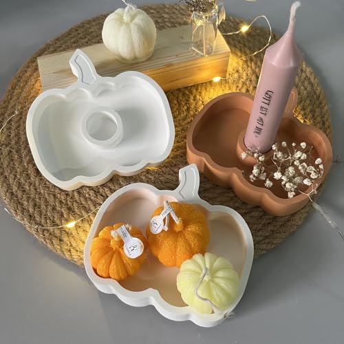 EPODA Silikonform Kürbis Gießform Kerzenhalter für Gips DIY Herbst Halloween Deko Silikonformen Kürbis Giessformen von EPODA