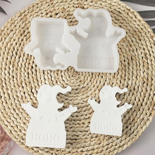 EPODA Silikonform Weihnachten 3D Wichtel Weihnachtsmann Gießformen Gips zum Gießen Silikonformen Weihnachtsmann Gießform Wichtel 3D Form von EPODA