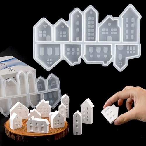 EPODA Silikonformen Gießformen Häuser, 10 Stück Kleine Silikonform Haus, Gießformen Silikon Häuser, Silikonform Haus 3D EPODA Silikonformen Gießformen Häuser, 10 Stück Kleine Silikonform Haus, Gießformen Silikon Häuser, Silikonform Haus 3D von EPODA