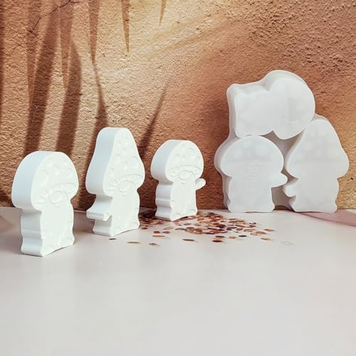 EPODA Silikonformen Gießformen Herbst 3 Stück Pilz mit Wichtel Gießformen für Gips Kerze DIY Herbstdeko Kerzenformen von EPODA