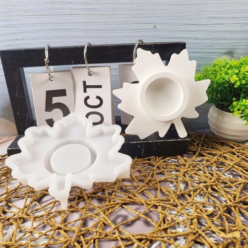 EPODA Silikonformen Gießformen Herbst Ahornblatt Kerzenhalter DIY Deko für Halloween Herbstdeko Silikonform von EPODA