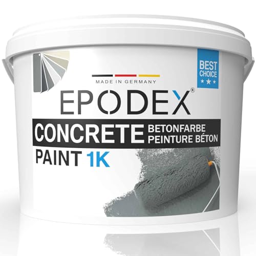 EPODEX® 1K CONCRETE PAINT | Betonfarbe Garage| Steinfarbe | 45 Farben Bunt | Wände & Böden aus Beton, Holz und Mauerstein | Abriebfest | Mengenrabatt 1-26Kg von EPODEX