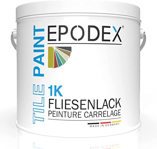 EPODEX® 1K TILE PAINT | Fliesenlack | Fliesenfarbe Wand und Decke Badezimmer Küche| 45 Farben Weiß Bunt| Geruchsneutral Lösemittelfrei Abriebfest | Mengenrabatt 1,8-60Kg von EPODEX