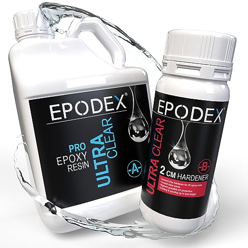 EPODEX® 2K Epoxidharz | Epoxy in Gießhöhe 0-2cm | Kunst, Handwerk und Epoxidharz Zubehör | Gießharz | Kunstharz | Resin | Glasklar oder in 40 Epoxidharz Farbe |Mengenrabatt von EPODEX