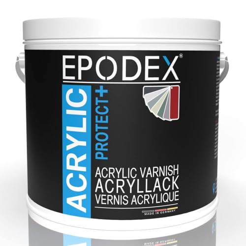 EPODEX® ACRYLIC PROTECT+ | Wetterschutzlack Holzfarbe Außen & Innen| Holzlack Möbelfarbe Acrylfarbe Lasur Sabberlack| 45 Farben Transparent Farblos Weiß Bunt 1,1-16,5Kg von EPODEX