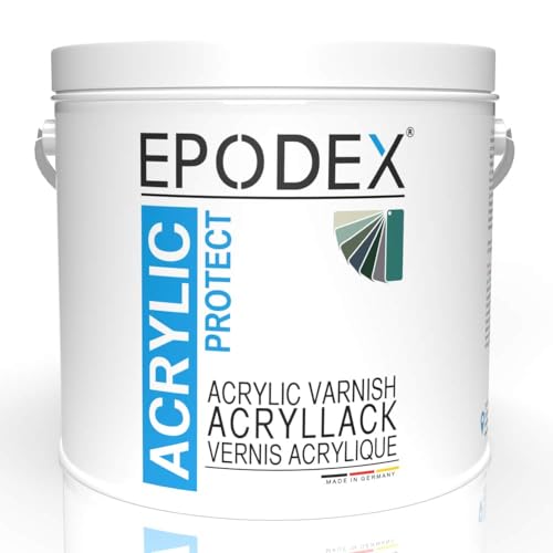 EPODEX® ACRYLIC PROTECT | Holzfarbe Holzlack Möbellack Möbelfarbe Acrylfarbe Innen Lasur Sabberlack| 45 Farben Transparent Farblos Weiß Bunt 0,66-16,5Kg von EPODEX
