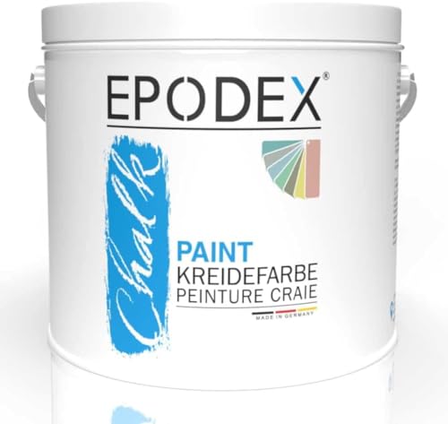 EPODEX® CHALK PAINT | Kreidefarbe | Holzfarbe Steinfarbe Shabby Lack Vintage Style| 45 Farben Transparent Farblos Farbig | Möbel, Holz, Pappe, Ton, Stoff, Metall, Glas, Kunststoff 0,66-13,2Kg von EPODEX