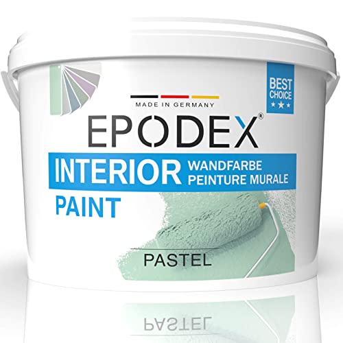 EPODEX® INTERIOR PAINT | Innenwandfarbe | Wandfarbe | 45 Pastellfarben Weiß Bunt Farbig | Spritzfrei Strapazierfähig Geruchsarm Hohe Deckkraft 3kg-53Kg von EPODEX